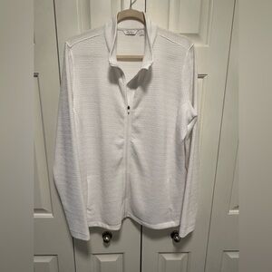 Lady Hagen Textured White Zip-Up Jacket